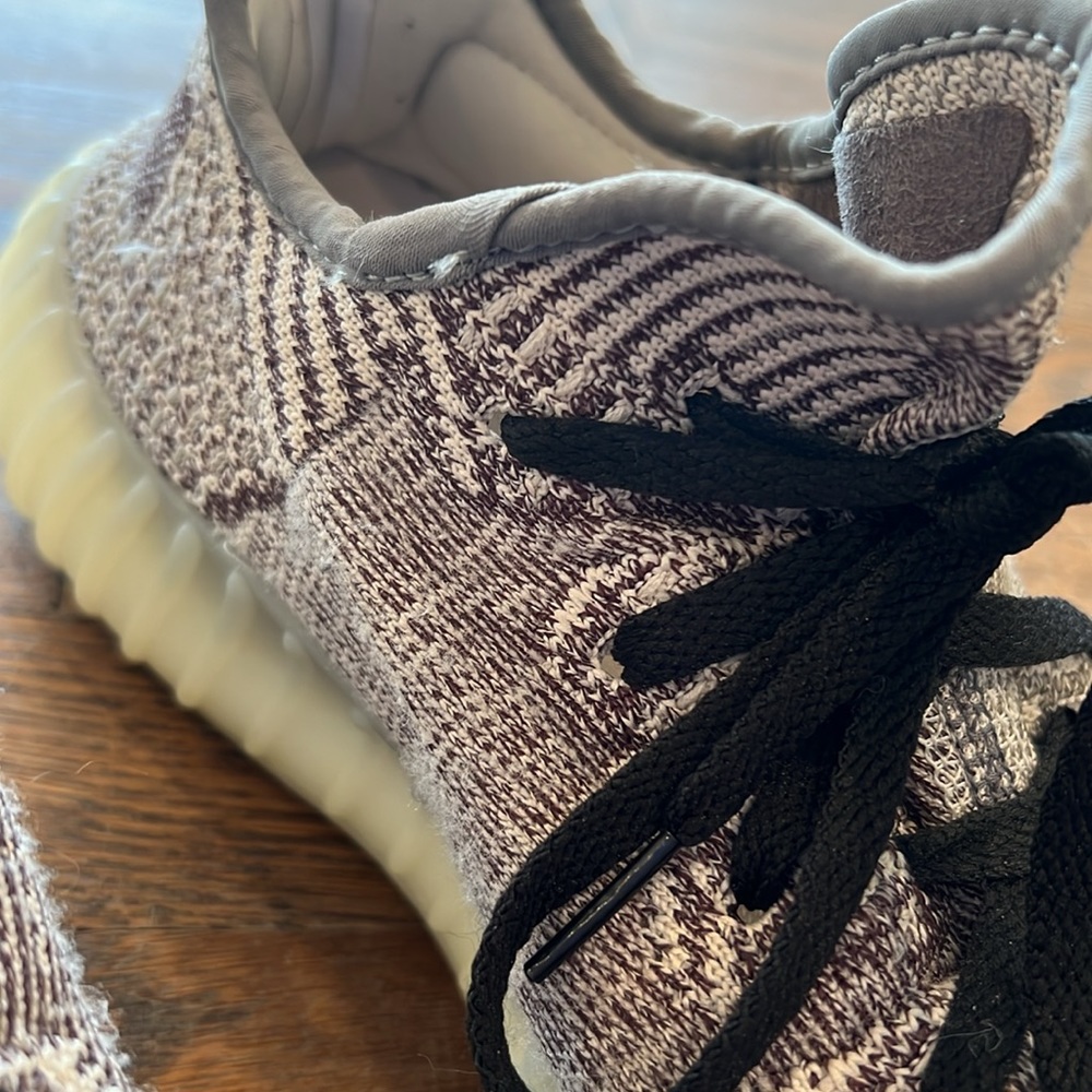 Yeezy Adidas Brown/Beige Knit Fabric 350 V2 Zyon Sneakers - Picture 10 of 13
